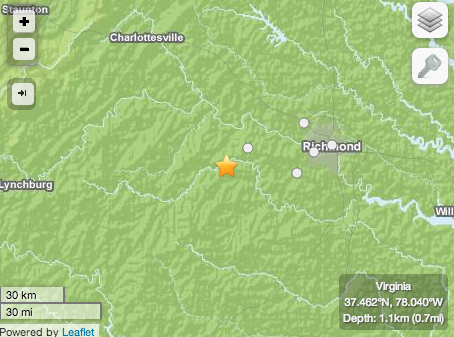 News Bulletin: Magnitude 3.2 Earthquake Felt In The Area Wednesday Night : Near Powhatan
