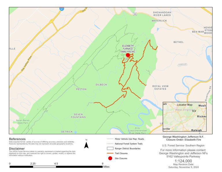 Portions Of GW National Forest Closed Due To Fire Conditions (UPDATED 11.12.24)