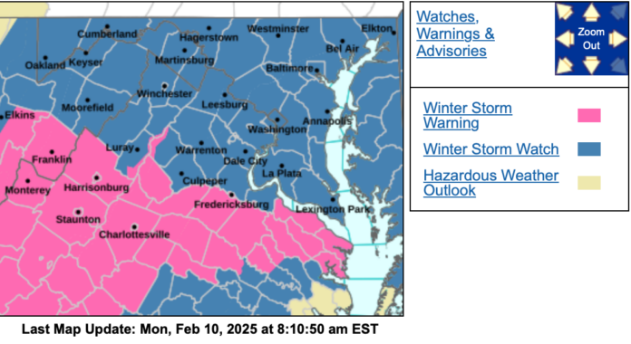 Weather Bulletin : Winter Storm Warning For Most Of Area Tuesday (2.11. ...