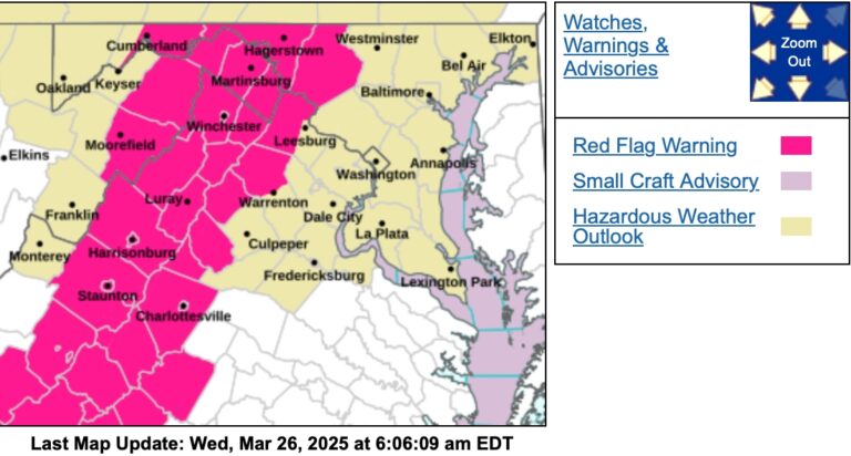 RED FLAG WARNING : High Wildfire Risk : Wednesday 3.26.25