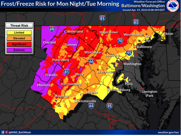 Upgraded to Freeze Warning (See Text) : Freeze Watch : For Much Of The Blue Ridge