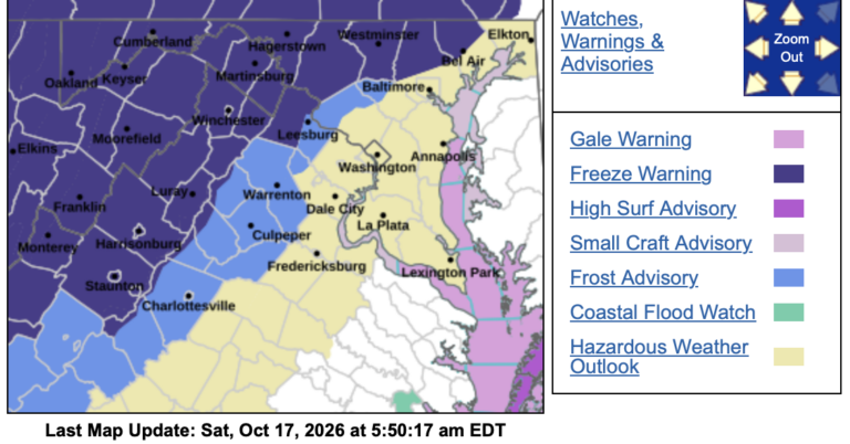 Freeze Warning In Mountains & West : Frost Advisory To The East Of BRP